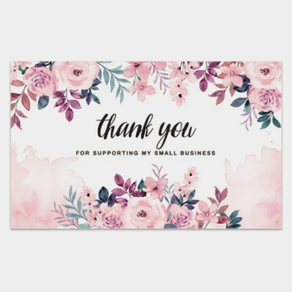 60 Thank You For Your Purchase FLORAL BUSINESS CARDS